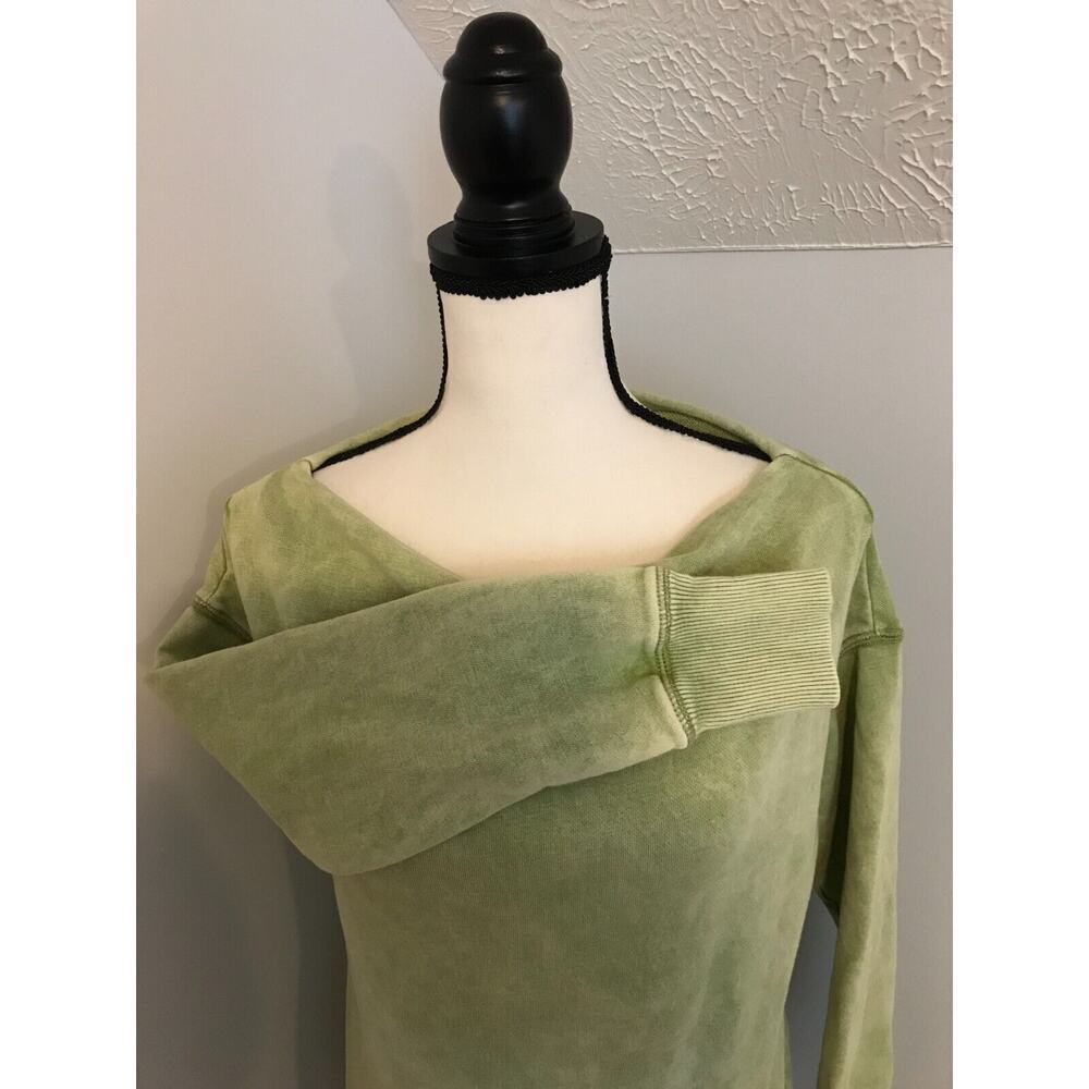 Anthro Pilcro Donna Lime Pullover Sweatshirt Off Shoulder XS - Picture 5 of 12